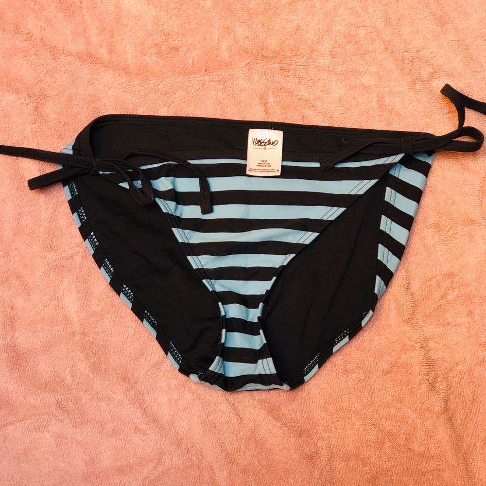 Mossimo Tie Side Bikini Bottom Navy / Blue Stripe